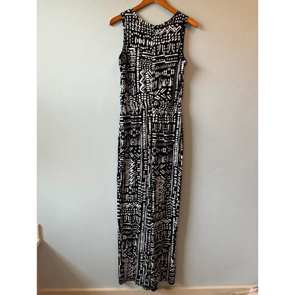 Calvin Klein Black and White Pattern Sleeveless Jumpsuit - Picture 7 of 8